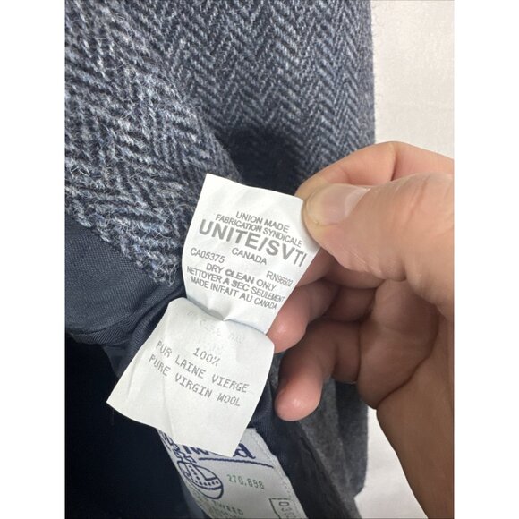 Harris Tweed Gray Blue Herringbone Wool Blazer Sport Coat Men’s 48R Scotland - Picture 8 of 9